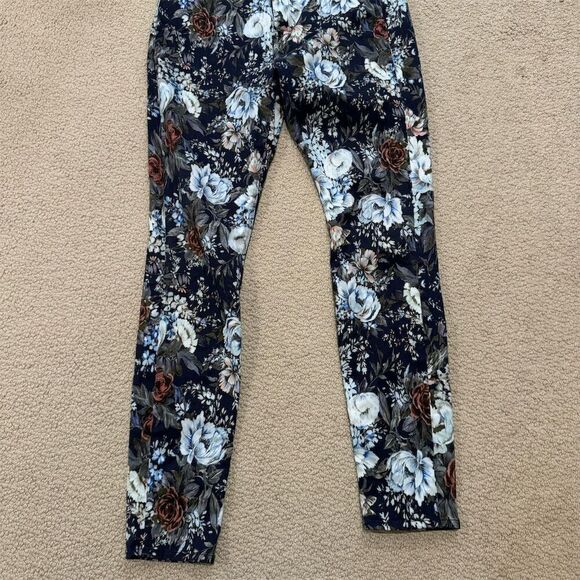 7 For All Mankind Pants - 7 For All Mankind Women's Floral Print Skinny Ankle Jeans Blue Size 30